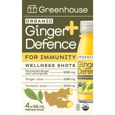 Greenhouse Wellness Shots Ginger Defence Organic 4x60.0 ml, $5.21/100ml