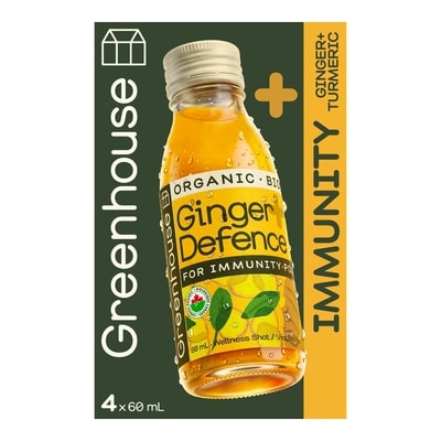 Greenhouse Ginger Defence Organic Ginger Immunity Shots, 4 Pack 4x60.0 ml, $4.16/100ml