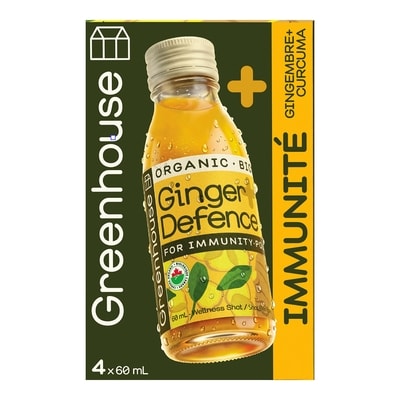 Greenhouse Shots immunité biologiques Ginger Defence au gingembre, 4 unités 4x60.0 ml, 5,21 $/100ml