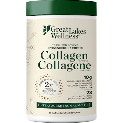 Great Lakes Grass-Fed Bovine Collagen Peptides, Unflavoured 284 g, $11.62/100g