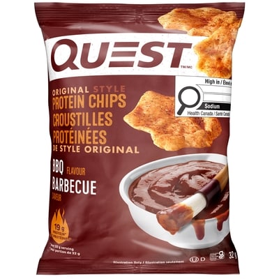 Quest Original Style Protein Chips - BBQ 32 g, $15.59/100g