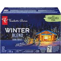 President's Choice Winter Blend Dark Roast Single Serve Coffee Pods 136 g, $6.61/100g