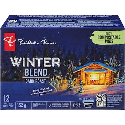 le Choix du Président Cartouches de café compostables,  torréfaction foncée, mélange hivernal 136 g, 7,35 $/100g
