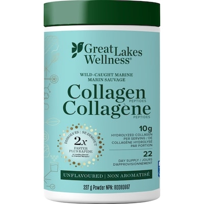Great Lakes Pure Marine Collagen Peptides, Unflavoured 227 g, $22.02/100g