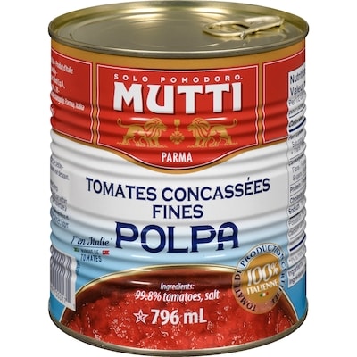 Mutti Tomates concassées fines polpa 796 ml, 0,69 $/100ml