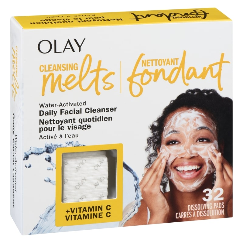 Cleansing Melts + Vitamin C Face Cleanser, 32ct, Water-Activated Face Wash Cleans, Tones, and Refreshes Skin