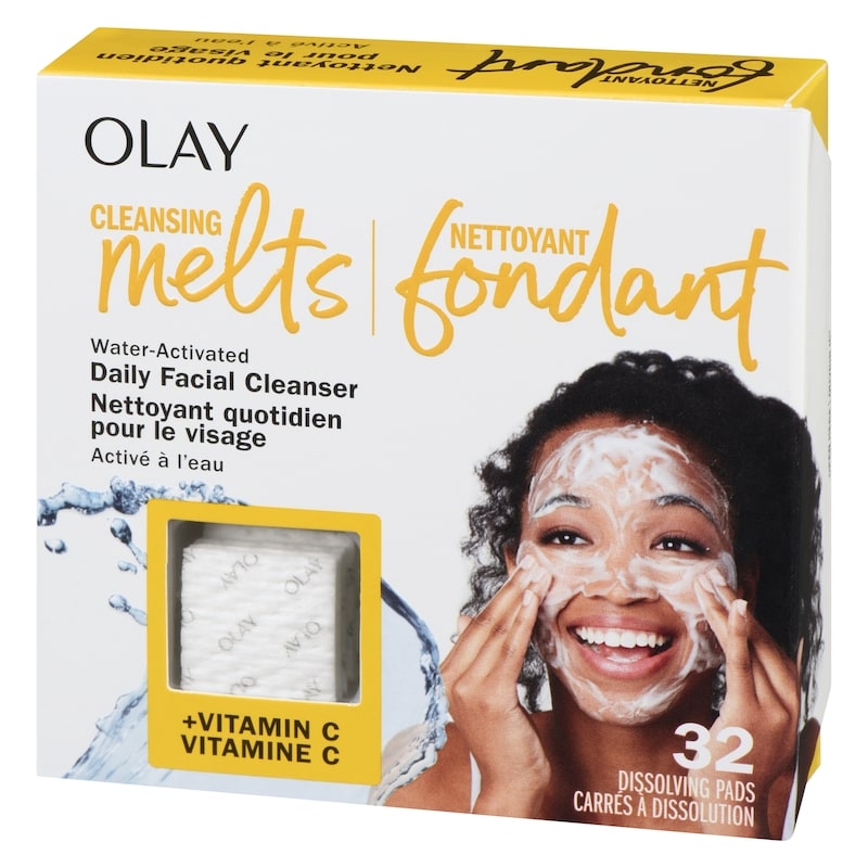 Cleansing Melts + Vitamin C Face Cleanser, 32ct, Water-Activated Face Wash Cleans, Tones, and Refreshes Skin