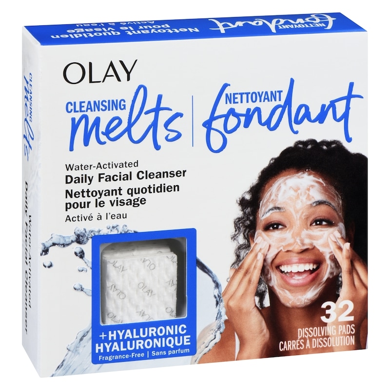 Cleansing Melts + Hyaluronic Face Cleanser, 32ct, Water-Activated Face Wash Cleans, Tones, and Refreshes Skin