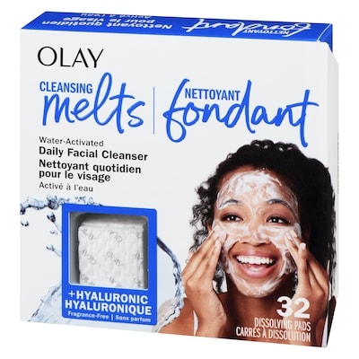 Cleansing Melts + Hyaluronic Face Cleanser, 32ct, Water-Activated Face Wash Cleans, Tones, and Refreshes Skin