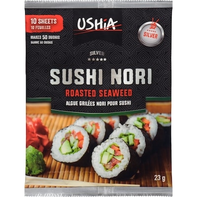 Ushia Algue grilées nori pour sushi argent 23 g, 26,04 $/100g