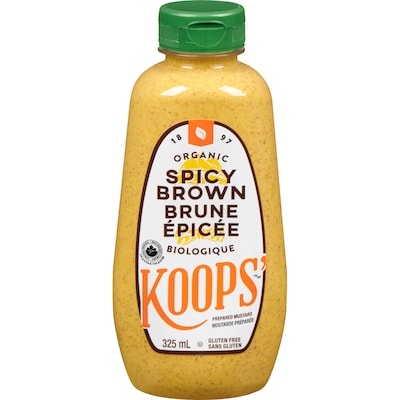 Koops Prepared Mustard Organic Spicy Brown 325 ml, $1.84/100ml