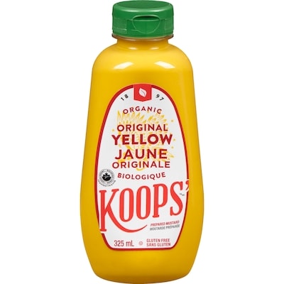 Koops Prepared Mustard Organic Original Yellow 325 ml, $1.84/100ml