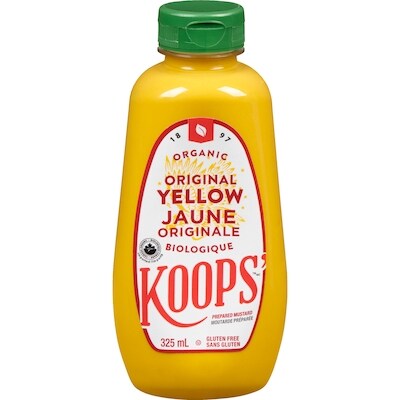 Koops Moutarde préparée jaune originale biologique 325 ml, 1,84 $/100ml