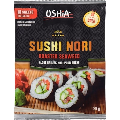 Ushia Algue grilées nori pour sushi or 28 g, 22,46 $/100g