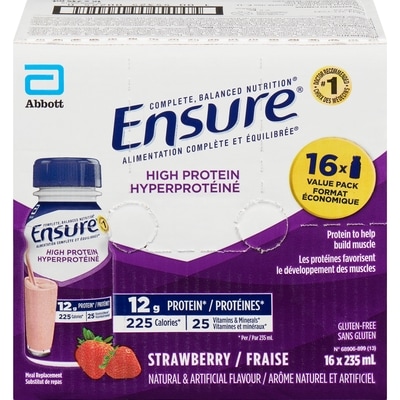 Ensure High Protein Meal Replacement Strawberry Value Pack 16x235.0 ml, $1.04/100ml