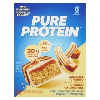 Barre sans gluten saveur de churro au caramel