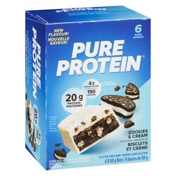 Pure Protein Gluten Free Bar Cookies & Cream Flavour - 6x50.0 g