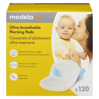 Medela Coussinets d'allaitement ultra respirants 120 g, 13,33 $/100g