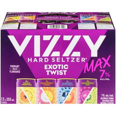 Vizzy Hard Seltzer, Exotic Twist (ID required at pick-up) 12x355.0 ml, $0.90/100ml
