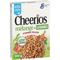 General Mills Veggie Blends Céréales Pour Petit Déjeuner, Pomme Fraise, Grains Entiers 300 g, 1,93 $/100g