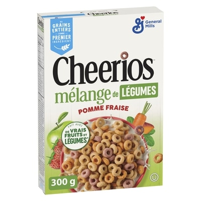General Mills Veggie Blends Céréales Pour Petit Déjeuner, Pomme Fraise, Grains Entiers 300 g, 1,50 $/100g