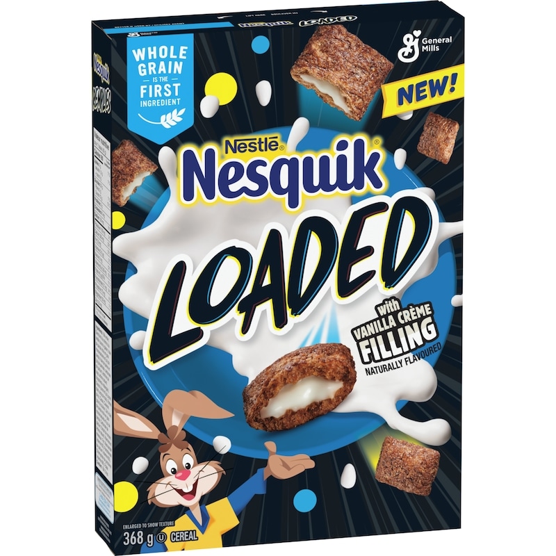 Nesquik Loaded Chocolate Breakfast Cereal, Vanilla Crème, Whole Grains