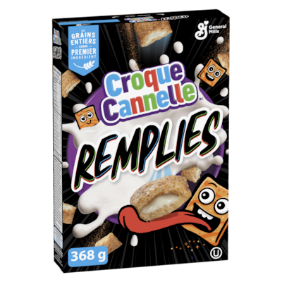 General Mills Céréales de Petit-Déjeuner Chargées de Pain Grillé à la Cannelle, Crème à La Vanille, Grains Entiers et Vraie Cannelle, 368 g, 1,57 $/100g