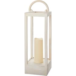 Life at Home Grande lanterne en bois avec chandelle à DEL – blanc 1 ea, 39,00 $/1ch