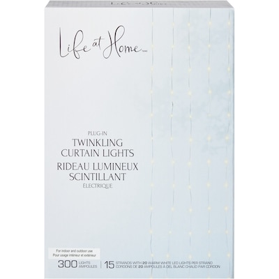 Life at Home Plug-In Twinkling Curtain Lights 300 Count 1 ea, $29.00/1ea