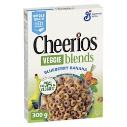 General Mills Cheerios Veggie blends Breakfast Cereal, Blueberry Banana, Whole Grains 300 g, $1.76/100g