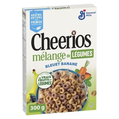 General Mills Veggie Blends Céréales Pour Petit-Déjeuner, Bleuet, Banane, Grains Entiers 300 g, 1,50 $/100g