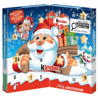 Kinder Noël 2025 Calendrier de l'Avent, 24 Chocolats de Noël Assortis 113 g, 7,96 $/100g