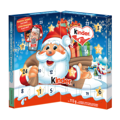 Kinder Noël 2025 Calendrier de l'Avent, 24 Chocolats de Noël Assortis 113 g, 6,19 $/100g