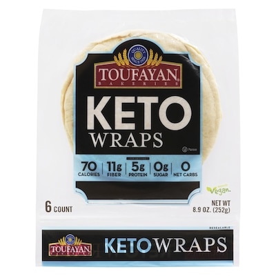 Toufayan Keto Wraps 250 g, $3.00/100g