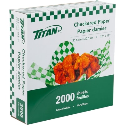 Titan Checkered Deli Paper, Green 2000 ea, $0.02/1ea