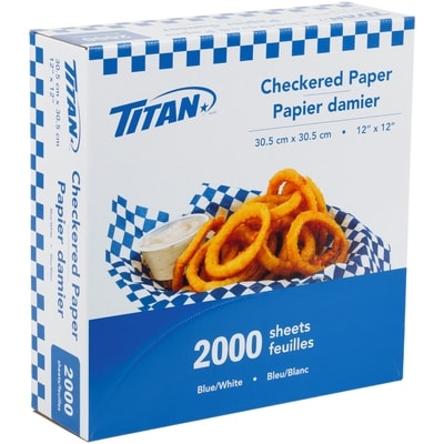 Titan Checkered Deli Paper, Blue 2000 ea, $0.02/1ea