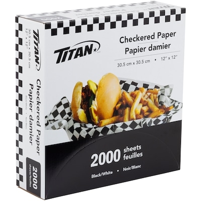 Titan Checkered Deli Paper, Black 2000 ea, $0.02/1ea
