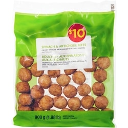 null Bouchées aux epinards et aux artichauts 900 g, 1,11 $/100g