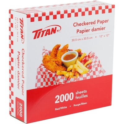 Titan Checkered Deli Paper, Red 2000 ea, $0.02/1ea