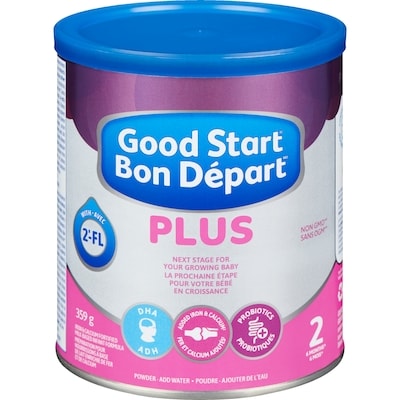 Nestlé Plus préparation pour nourrissons à base de lait enrichie de fer et de calcium poudre 2 6 mois+ 359 g, 7,52 $/100g 3,41 $/1lb