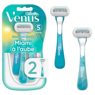 Gillette Rasoirs jetables pour femmes Crépuscule à Miami Doux Sensible, 3u 2 ea, 5,75 $/1ch
