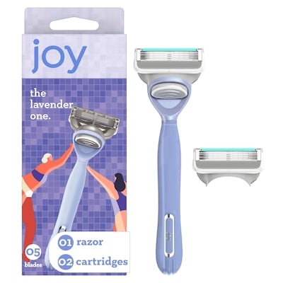 Joy Lavender Razor for Women, Shave Kit with 1 Handle + 2 Razor Blade Refills 1 ea, $12.99/1ea