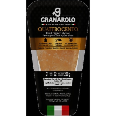 Granarolo Granarolo Quattrocento Hard Ripened Cheese 200 g, $4.25/100g