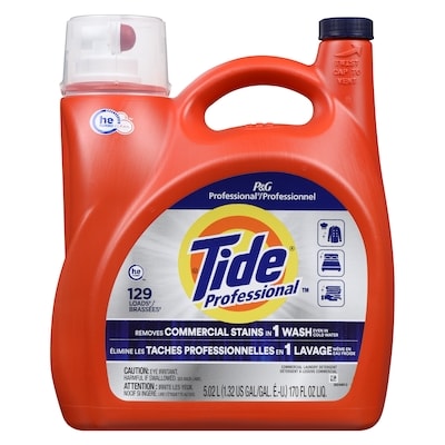 Tide Professional Commercial Liquid Laundry Detergent, 129 loads, For Business Use 5.02 l, $0.70/100ml