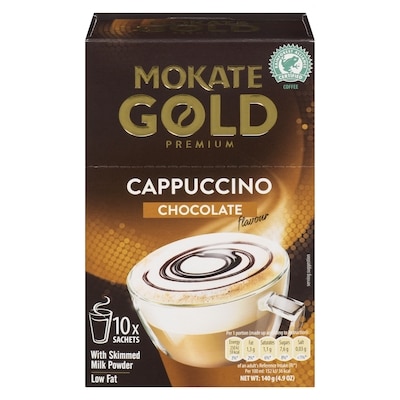 Mokate Powdered Coffee Drink Mix Cappuccino Chocolate Flavour 140 g, $3.06/100g