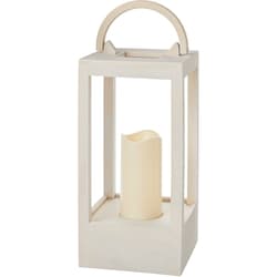Life at Home Lanterne en bois avec bougie à DEL – blanc 1 ea, 29,00 $/1ch
