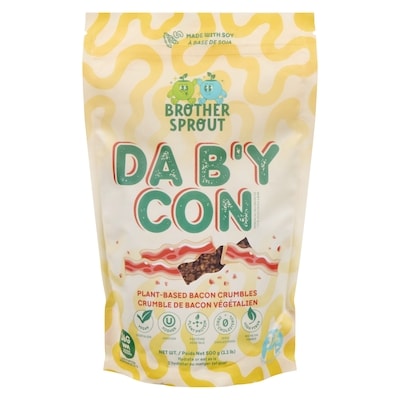Brother Sprout Plant-Based Bacon Crumbles Da B'y Con 500 g, $3.00/100g