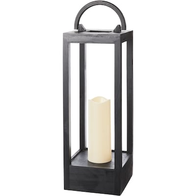 Life at Home Large Wood Lantern with LED Candle - Black 1 ea, $39.00/1ea