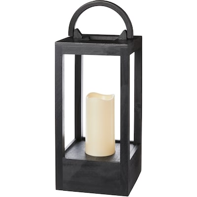 Life at Home Wood Lantern with LED Candle - Black 1 ea, $29.00/1ea