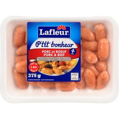 Lafleur P'tit Bonheur Pork & Beef Sausages 375 g, $1.60/100g